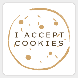 I Accept Cookies Funny Web Developer Pun Sticker